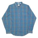 LEE Mens Blue Check Shirt L Classic Cotton Button Long Sleeve Casual