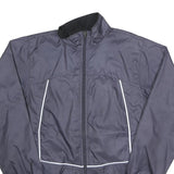 NIKE Womens Navy Blue Track Jacket S Polyester Plain Lightweight Zip Up