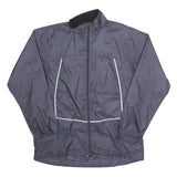 NIKE Womens Navy Blue Track Jacket S Polyester Plain Lightweight Zip Up