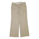 Mens Relaxed Fit Beige Trousers W32 L30 Polyester Blend Zip Closure