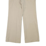Mens Relaxed Fit Beige Trousers W32 L30 Polyester Blend Zip Closure