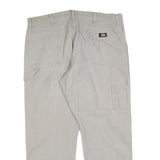 DICKIES Mens Cotton Blend Beige Relaxed Straight Trousers W40 L30 Workwear