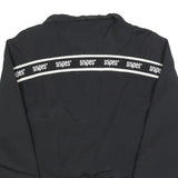 SNIPES Womens Black & White Casual Jacket L Polyester Blend Plain Zip Sports
