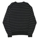 TOMMY HILFIGER Mens Black & White Patterned Jumper V-Neck Basic Knit M Cotton