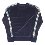 FILA Womens Blue Crew Neck XS Velvet Logo Sweatshirt Tape Sleeve