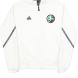 ADIDAS Mens White Zip Hoodie Jacket XS Polyester Blend Plain Sports Sweat Top