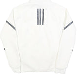 ADIDAS Mens White Zip Hoodie Jacket XS Polyester Blend Plain Sports Sweat Top