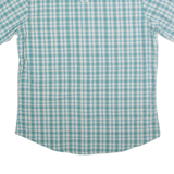 WRANGLER Mens Blue & White Check Western Shirt XL Short Sleeve Cotton Blend