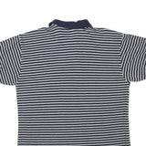 NAUTICA Mens Navy & Grey Striped Short Sleeve Polo Shirt M Cotton Blend Casual