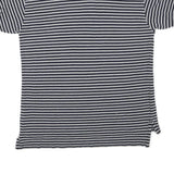 NAUTICA Mens Navy & Grey Striped Short Sleeve Polo Shirt M Cotton Blend Casual