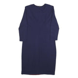 LAUREN RALPH LAUREN Womens Blue & Maroon Day Polyester Blend Dress XS Stylish