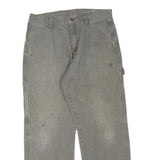 DICKIES Mens Cotton Blend Grey Regular Straight Trousers W32 L28 Workwear
