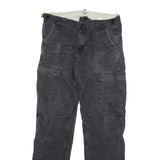 CARHARTT Mens Cotton Blend Regular Black Cargo Trousers W30 L32 Utility Workwear