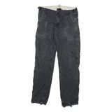 CARHARTT Mens Cotton Blend Regular Black Cargo Trousers W30 L32 Utility Workwear