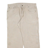CARHARTT Mens Beige Loose Jeans Cotton Blend Zip W38 L30 Workwear Casual