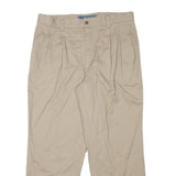 DOCKERS Mens Beige Cotton Blend Relaxed Straight Trousers W36 L29 Casual