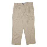 DOCKERS Mens Beige Cotton Blend Relaxed Straight Trousers W36 L29 Casual