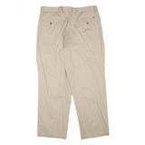 DOCKERS Mens Beige Cotton Blend Relaxed Straight Trousers W36 L29 Casual