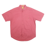 DUCK HEAD Mens Pink Cotton Shirt M Button-Down Collar Short Sleeve Casual Summer