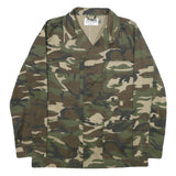 PARKS Outdoor Mens Green Brown Camouflage Button Jacket M Polyester Blend