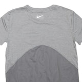 NIKE Womens Grey Running T-Shirt XS Short Sleeve Crew Neck Breathable Workout