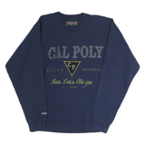 JANSPORT Mens Blue Cal Poly State University Crew Neck S Cotton Sweatshirt