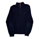 Tommy Hilfiger 1/4 Zip - Large Black Cotton
