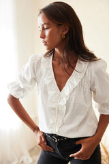 Chloe Shirt in Off White Solid