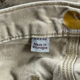 Carhartt Carpenter Trousers - 32W 31L Beige Cotton