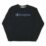 CHAMPION Mens Black Crew Neck M Cotton Blend Pullover Sweatshirt