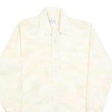 HATHAWAY Mens Cream Polyester Blend Shirt M Long Sleeve Button Collar Classic