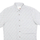 SOVERIGN CODE Mens White Floral Cotton Blend Shirt XL Lightweight Casual Summer