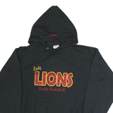 PORT & COMPANY Mens Black Lady Lions Varsity Basketball Hoodie L Cotton Pullover