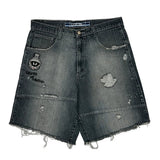 Marvin The Martian Lot 29 Graphic Denim Shorts - 34W 10L Black Denim