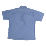 COLOURS Mens Blue Short Sleeve Shirt L Cotton Casual Button Down Pocket