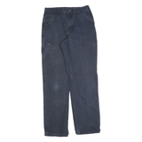 CARHARTT Mens Cotton Blend Navy Blue Regular Straight Trousers W32 L36 Workwear