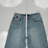 Hip Hop Old Skool Denim Shorts - 34W 12L Light Wash Cotton