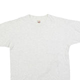 DICKIES Mens White Plain T-Shirt L Short Sleeve Crew Neck Cotton Blend Pocket