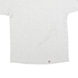 DICKIES Mens White Plain T-Shirt L Short Sleeve Crew Neck Cotton Blend Pocket