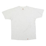 DICKIES Mens White Plain T-Shirt L Short Sleeve Crew Neck Cotton Blend Pocket