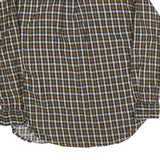NATURALIFE Mens Brown Blue Check Shirt L Cotton Blend Casual Long Sleeve