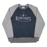 CHAMPION Mens Navy & Grey Bluecoats Crew Neck L Cotton Blend Raglan Sweatshirt
