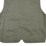 DISCOVERY Mens Green Cotton Blend Utility Vest L Woven Zip Pockets Outdoor