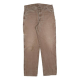 DICKIES Mens Regular Fit Brown Cotton Blend Work Trousers W38 L36 Durable Zip