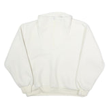 FASHIONBAR Womens White Jacket L Polyester Plain Relaxed Fit Pullover Long
