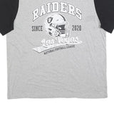 NFL Mens Grey & Black Raiders Graphic T-Shirt XL Short Sleeve Crew Neck NFL