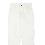 DICKIES Womens White Regular Fit Straight Denim Jeans W30 L27 Workwear Zip