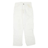DICKIES Womens White Regular Fit Straight Denim Jeans W30 L27 Workwear Zip