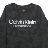 CALVIN KLEIN PERFORMANCE Womens Black Camouflage Crew Neck XS Sweatshirt