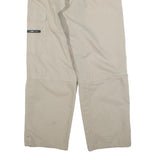 Beige Womens Relaxed Trousers W28 L30 Polyester Zip Pocket Casual Relaxed Fit